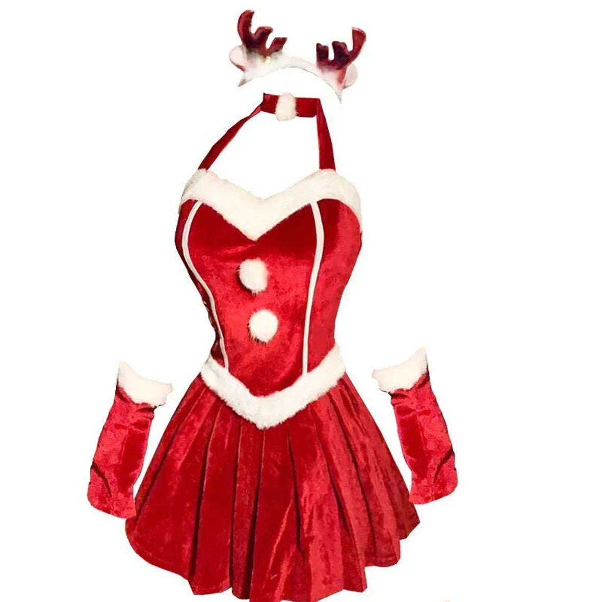 2025 Halloween Tenue de noël Super Sexy, renne rouge, Costume de père noël, Rudolph, Costume de fête de vacances