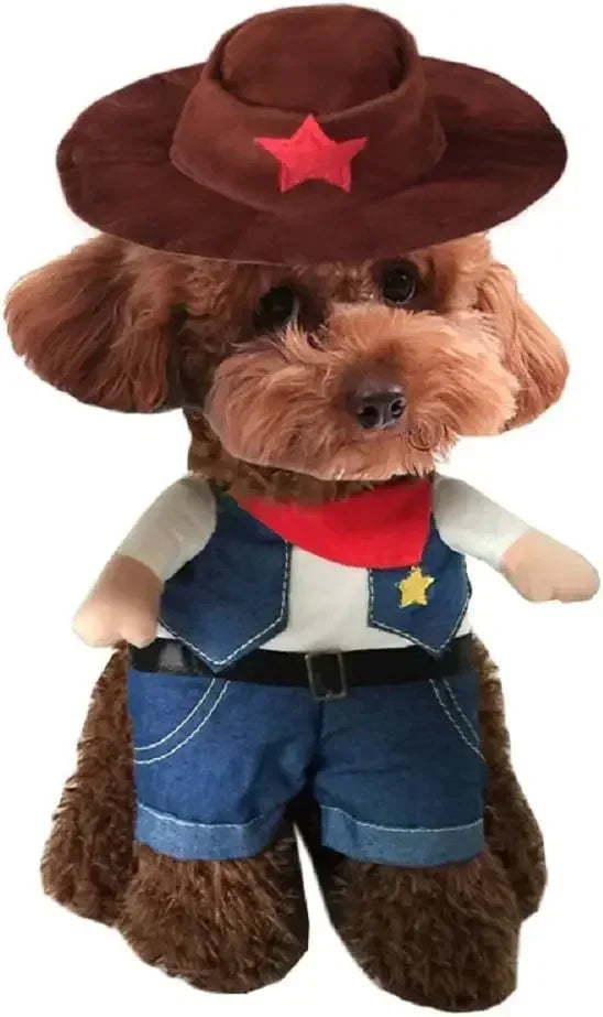 Funny Pet Dog Cat Halloween Costume Pet Clothes Gift Dog Cowboy Clothes Pet Dog Costumes for Small Dogs Cosplay Cat Accessories