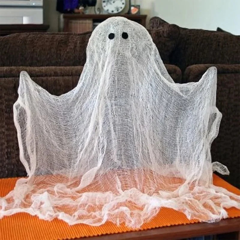 Horror Halloween Party Decoration Haunted Houses Doorway Outdoors Decorations White Creepy Cloth Scary Gauze Gothic Props