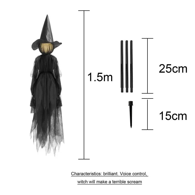 Halloween Decorations Outdoor Large Light up Holding Hands Witches Witch Decorations for Outdoor Garden Yard Lawn Haunted House