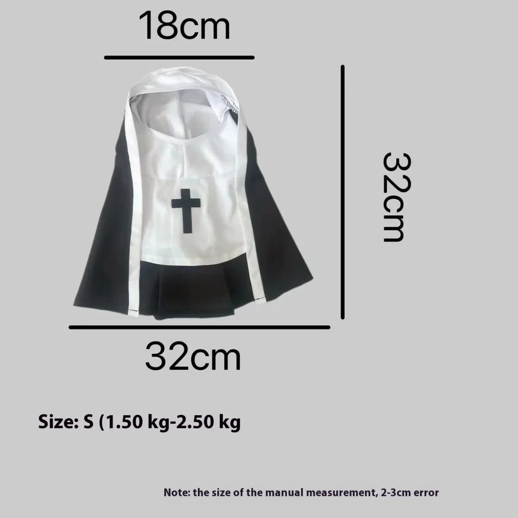 Ins Halloween Cat Costume Pet Clothing Breathable Nun Cloak Cosplay Dress Photo Props Kawaii Kitten Puppy Cute Accessoties Gift