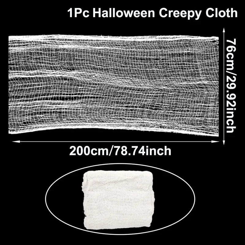 Horror Halloween Party Decoration Haunted Houses Doorway Outdoors Decorations White Creepy Cloth Scary Gauze Gothic Props