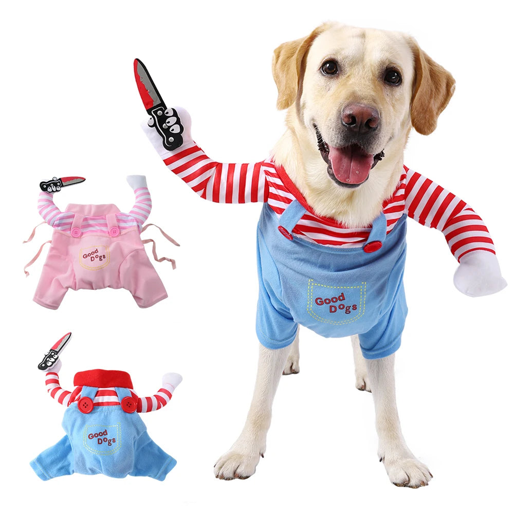 Funny Halloween Pet Costumes Puppy Holiday Party Dress Up Apparel With Knife Suitable For Small Large Dogs Cats Sphynx Labradors