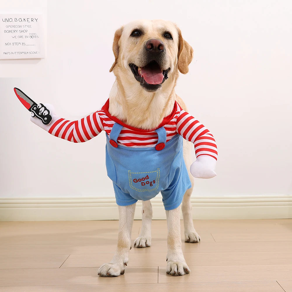 Funny Halloween Pet Costumes Puppy Holiday Party Dress Up Apparel With Knife Suitable For Small Large Dogs Cats Sphynx Labradors
