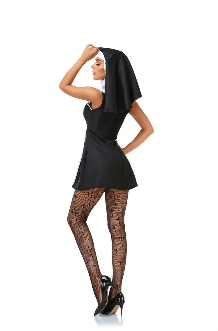 Easter Halloween Cosplay Party Costume Adult Sexy Nun Role Play Stage Fancy Party Dress