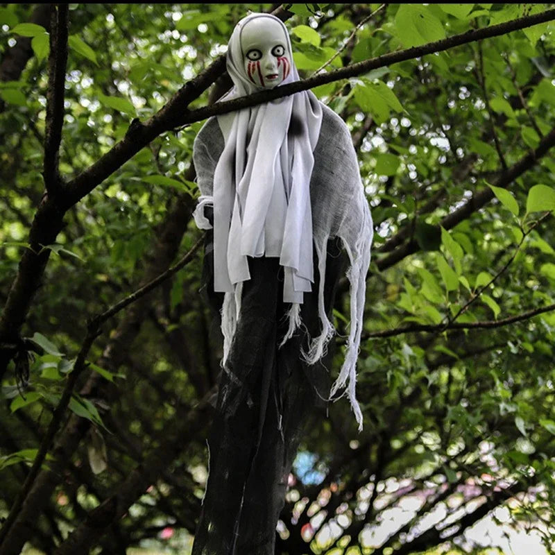 Halloween Outdoor Decoration Skull Gauze Hanging Ghost Skull Pendant Bar Haunted House Secret Room Scene Layout Horror Props