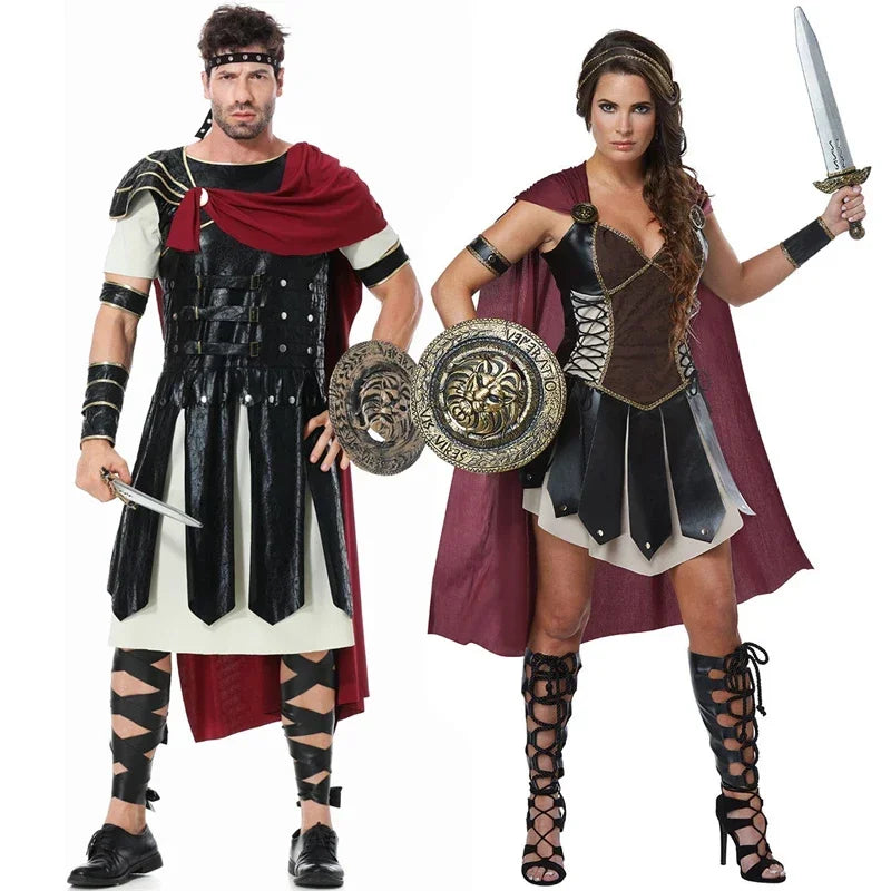 Halloween Costume de Cosplay Médiéval pour Homme et Femme, Déguisement de Spartiate, Kokor, Gladiateur, oral alier Royal