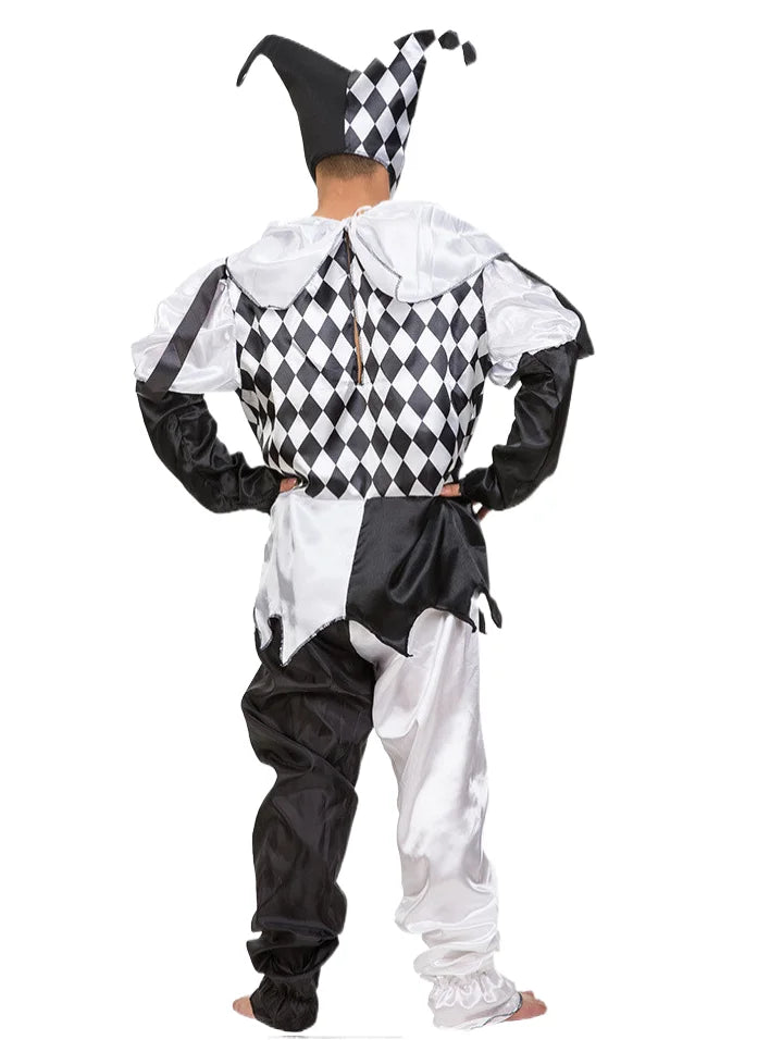 Halloween Costumes Funny Fun Cosplay Clown Costume & Hat for Adults Man Women Innovative Set Carnival Dress Up Party
