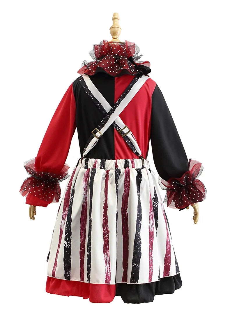 Halloween children's costume; funny dress-up clothes; horror doll; soul-stealing clown outfit; little girl's carnival dress