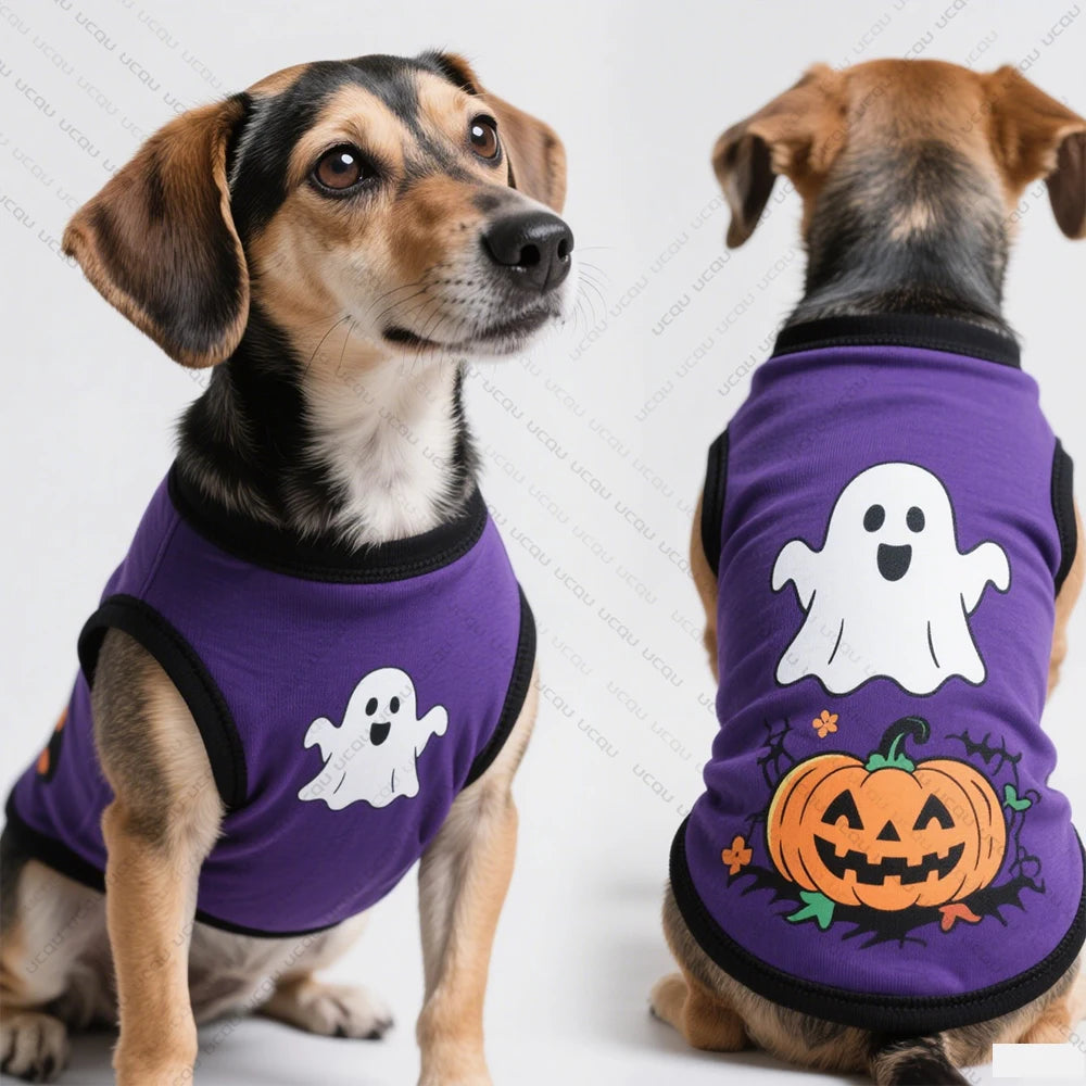 2025 Halloween-style Pet Dog Costume Dog Vest Scary Halloween Attire Exclusive Props For Cute Pets Quick-drying Fabric