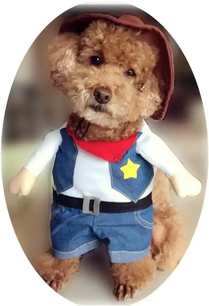 Funny Pet Dog Cat Halloween Costume Pet Clothes Gift Dog Cowboy Clothes Pet Dog Costumes for Small Dogs Cosplay Cat Accessories