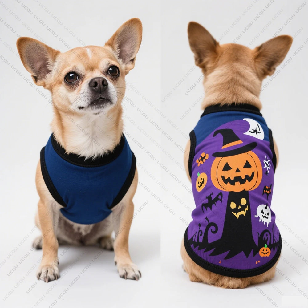 2025 Halloween-style Pet Dog Costume Dog Vest Scary Halloween Attire Exclusive Props For Cute Pets Quick-drying Fabric