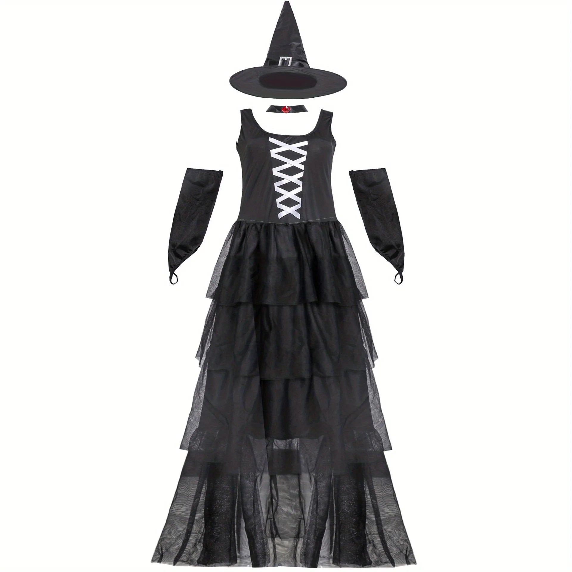 Halloween Witch Costume Witch Uniform Cosplay Masquerade Performance Outfit Costumes Accessories