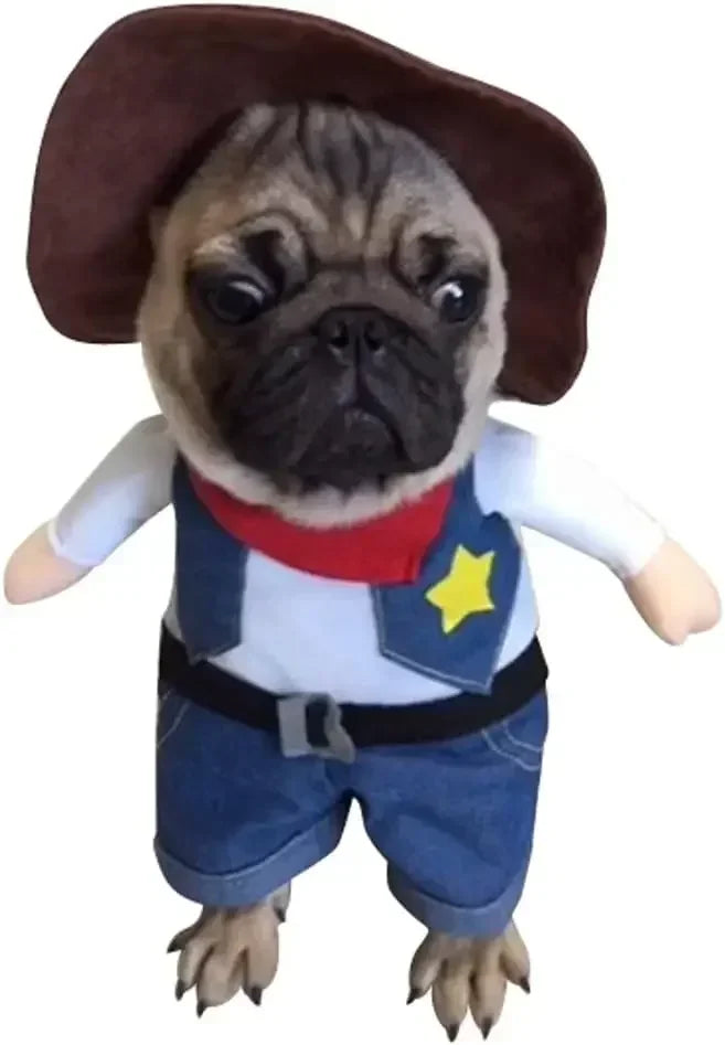 Funny Pet Dog Cat Halloween Costume Pet Clothes Gift Dog Cowboy Clothes Pet Dog Costumes for Small Dogs Cosplay Cat Accessories