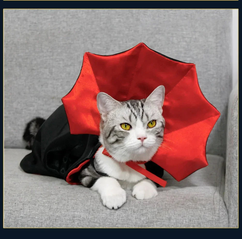 New Funny Pet Dog Halloween Costume Dog Cat Costumes for Small Dogs Cosplay Vampire Cloak Dog Cat Clothes Cloak Pet Supplies