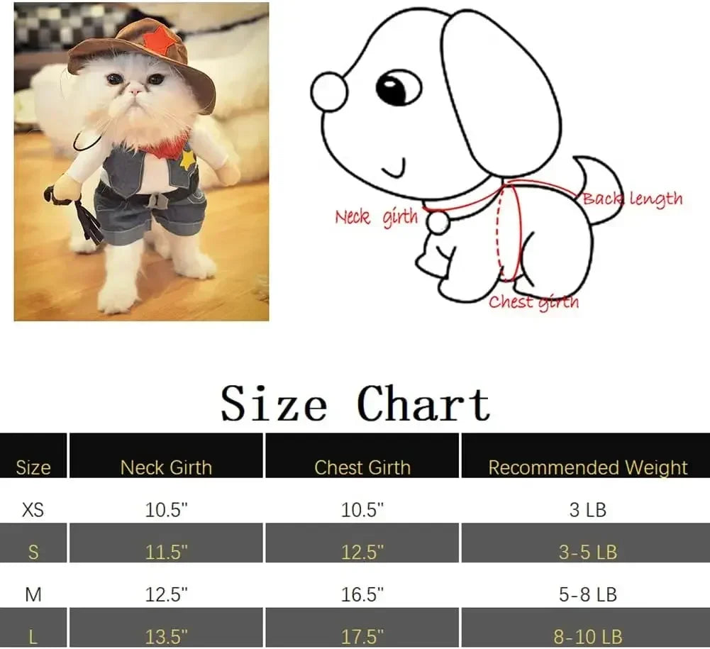 Funny Pet Dog Cat Halloween Costume Pet Clothes Gift Dog Cowboy Clothes Pet Dog Costumes for Small Dogs Cosplay Cat Accessories
