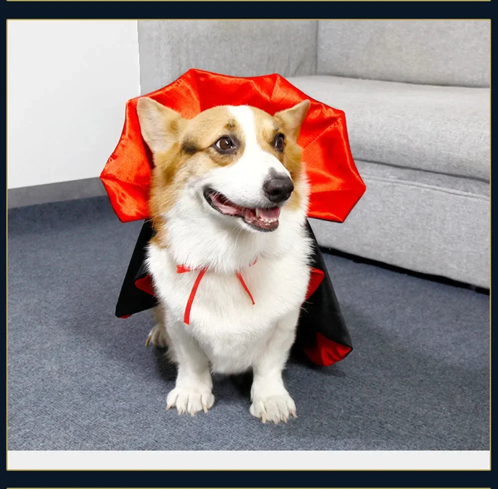 New Funny Pet Dog Halloween Costume Dog Cat Costumes for Small Dogs Cosplay Vampire Cloak Dog Cat Clothes Cloak Pet Supplies