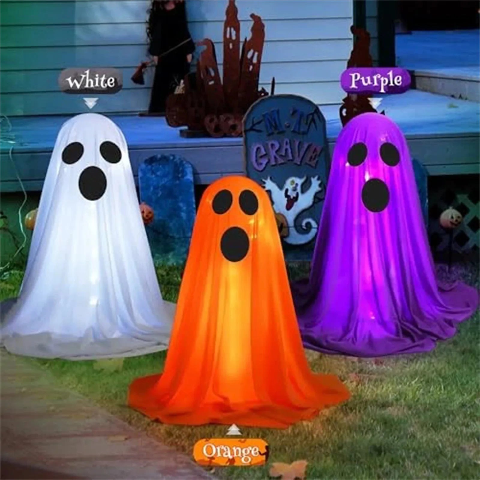 Halloween Decoration Small Ornaments Desktop Home Decoration Accessories Outdoor Ghost Festival Luminous Horror Scary