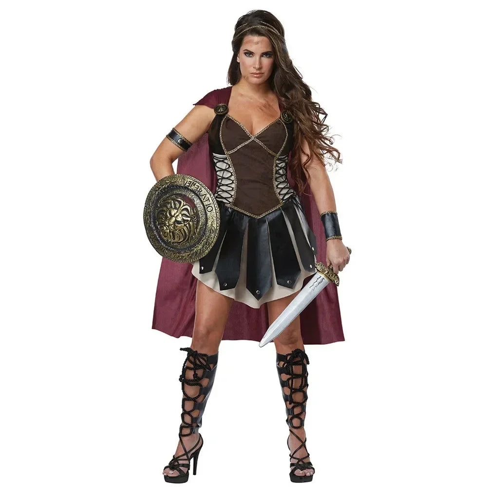 Halloween Costume de Cosplay Médiéval pour Homme et Femme, Déguisement de Spartiate, Kokor, Gladiateur, oral alier Royal