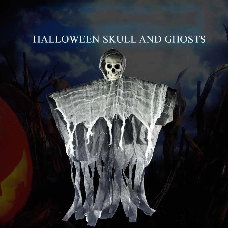 Halloween Hanging Skull Ghost Ornament Haunted House Decoration Horror Props Halloween Party Home Indoor Outdoor Yard Bar Decor