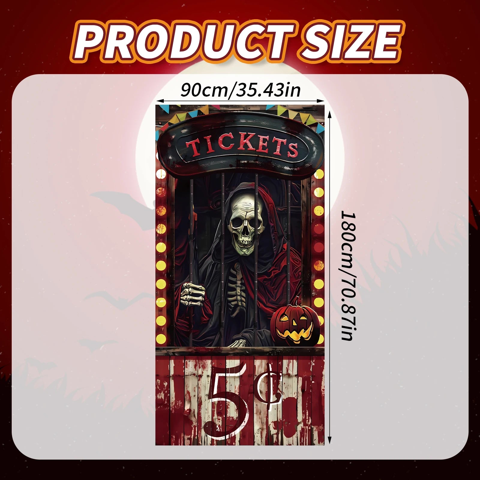 Halloween Door Decorations Halloween Door Cover Evil Circus Bloody Backdrop Creepy Banner Party Supplies Sign Carnival Front
