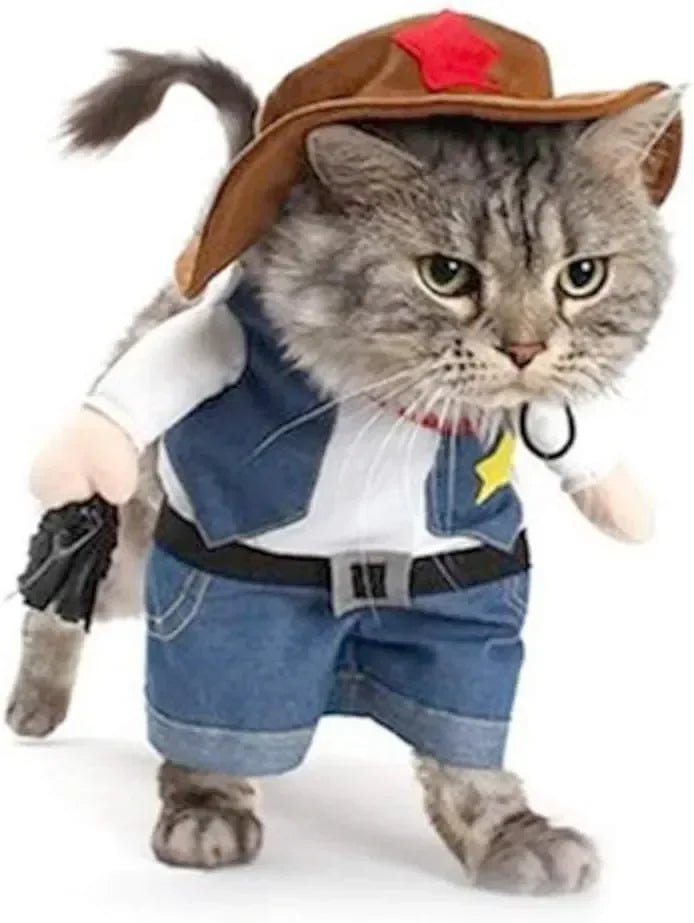 Funny Pet Dog Cat Halloween Costume Pet Clothes Gift Dog Cowboy Clothes Pet Dog Costumes for Small Dogs Cosplay Cat Accessories