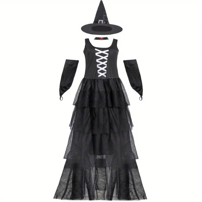 Halloween Witch Costume Witch Uniform Cosplay Masquerade Performance Outfit Costumes Accessories