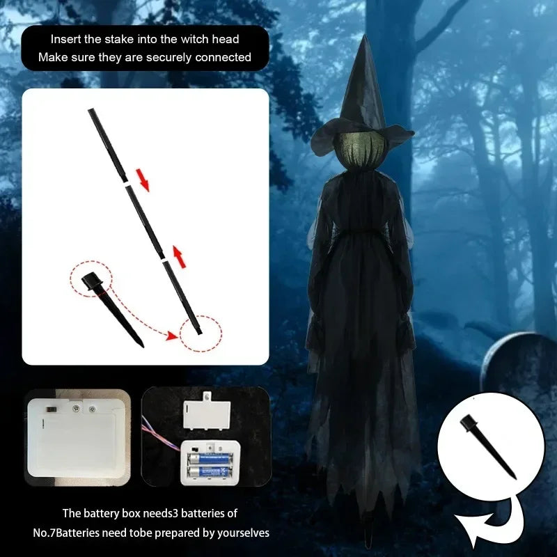 Halloween Decorations Outdoor Large Light up Holding Hands Witches Witch Decorations for Outdoor Garden Yard Lawn Haunted House