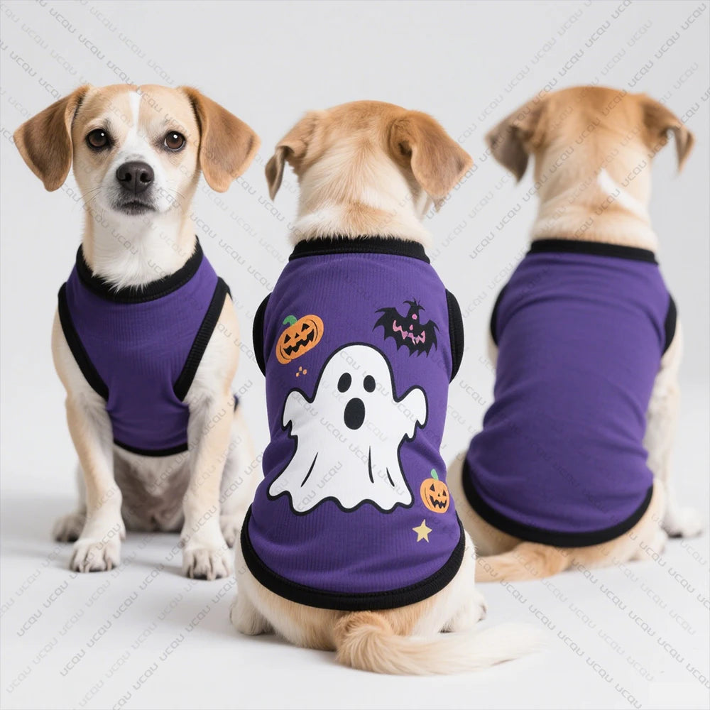 2025 Halloween-style Pet Dog Costume Dog Vest Scary Halloween Attire Exclusive Props For Cute Pets Quick-drying Fabric