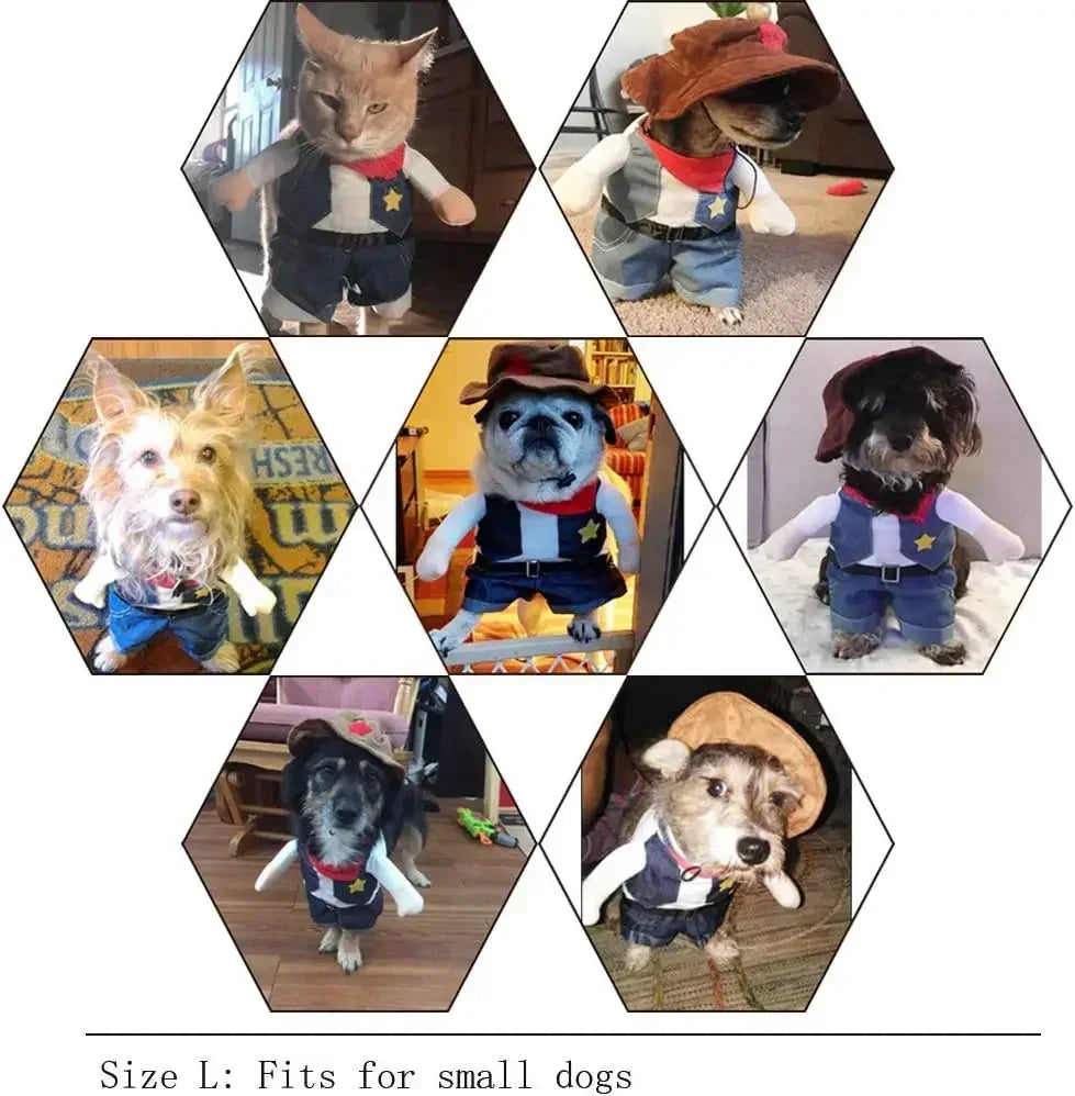 Funny Pet Dog Cat Halloween Costume Pet Clothes Gift Dog Cowboy Clothes Pet Dog Costumes for Small Dogs Cosplay Cat Accessories