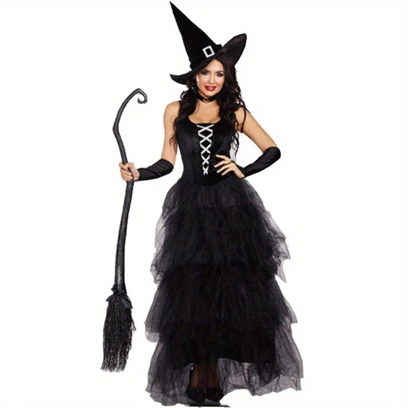 Halloween Witch Costume Witch Uniform Cosplay Masquerade Performance Outfit Costumes Accessories
