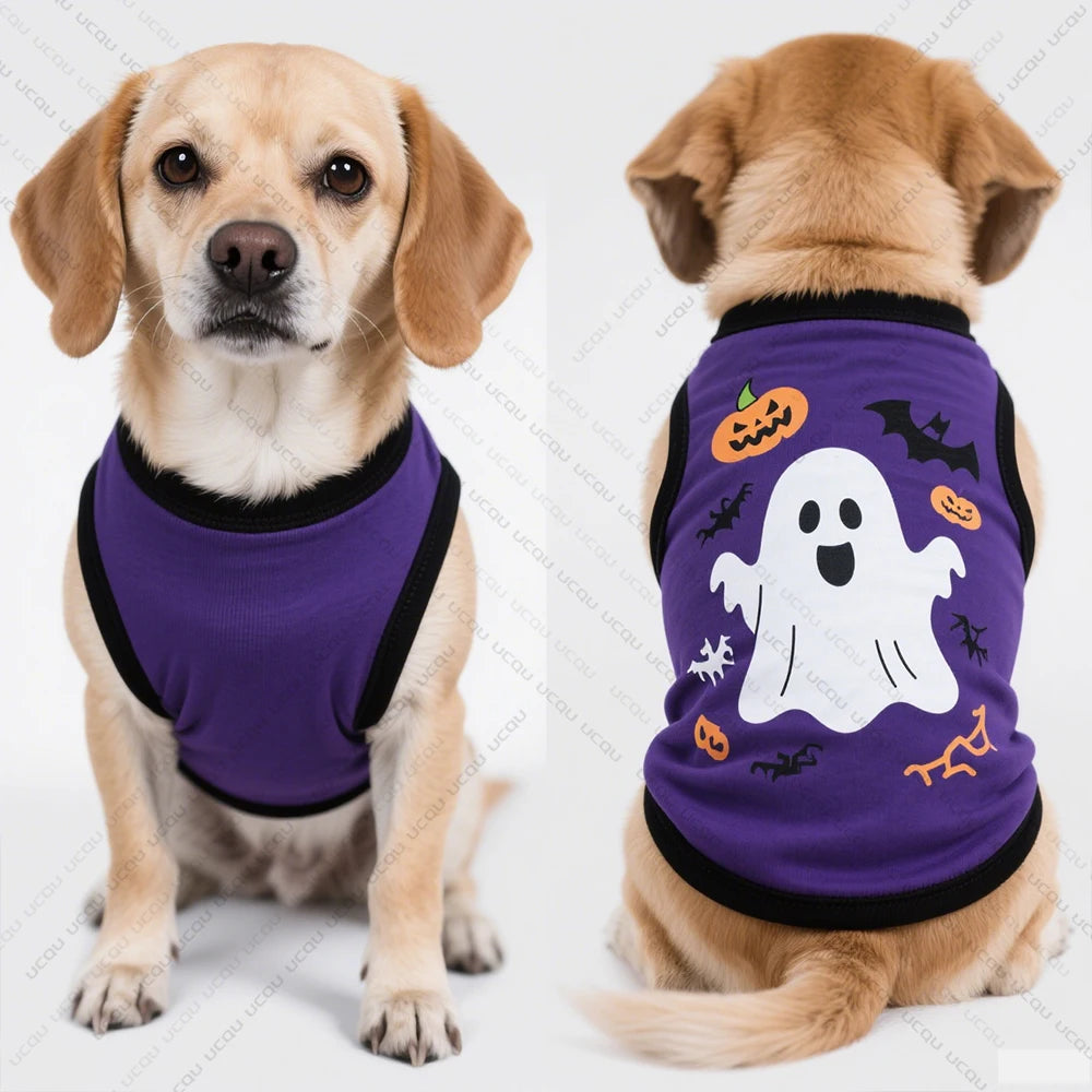 2025 Halloween-style Pet Dog Costume Dog Vest Scary Halloween Attire Exclusive Props For Cute Pets Quick-drying Fabric